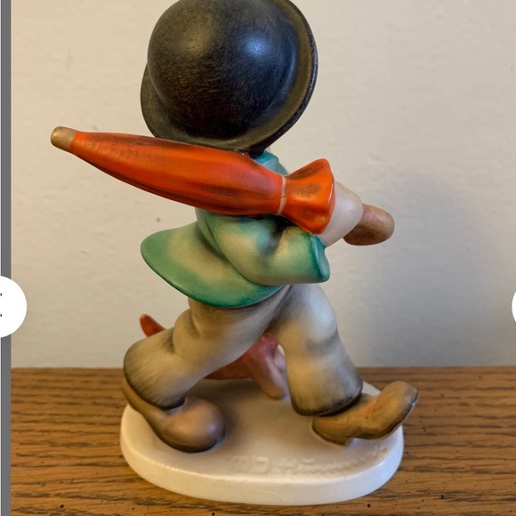 Hummel Goebel “Strolling Along” Boy Dog Umbrella Figurine with